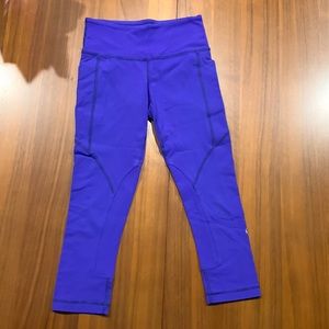 Purple (grape colored) Lululemon crop leggings with pockets